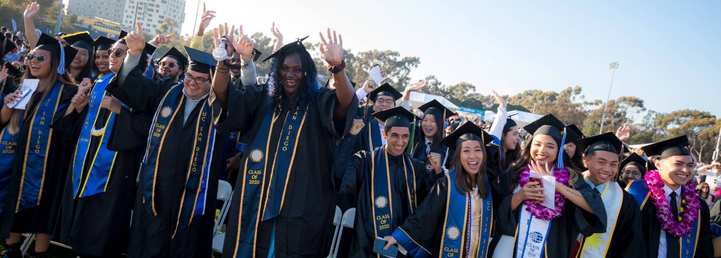 Photo of UC San Diego scholars at graduation ceremony